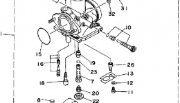 Карбюратор для квадроцикла YAMAHA TIMBERWOLF 2WD (YFB250D_MN)1992 г. 