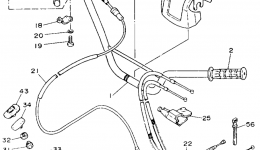 Handlebar - Cable for квадроцикла YAMAHA WARRIOR (YFM350XE)1993 year 
