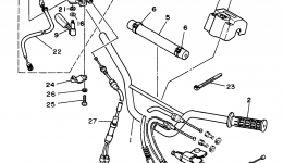 Steering Handle Cable для квадроцикла YAMAHA BANSHEE (YFZ350K)1998 г. 