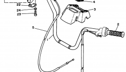 Steering Handle - Cable для квадроцикла YAMAHA BIG BEAR 4WD (YFM350FWF)1994 г. 