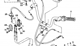 Steering Handle Cable для квадроцикла YAMAHA TIMBERWOLF 2WD (YFB250FWJ)1997 г. 