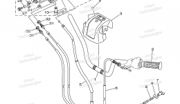Steering Handle - Cable для квадроцикла YAMAHA BADGER (YFM80MC) CA2000 г. 