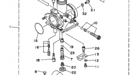 Карбюратор для квадроцикла YAMAHA TIMBERWOLF 2WD (YFB250F)1994 г. 