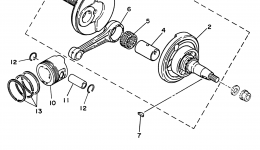 Crankshaft - Piston для квадроцикла YAMAHA BADGER (YFM80H)1996 г. 