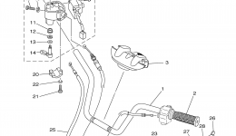 Steering Handle Cable для квадроцикла YAMAHA KODIAK 400 HUNTER EDITION (YFM4FAHS)2004 г. 