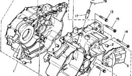 Крышка картера для квадроцикла YAMAHA MOTO-4 (YFM350ERW)1989 г. 