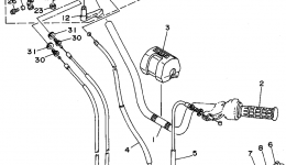Steering Handle - Cable для квадроцикла YAMAHA BADGER (YFM80G)1995 г. 