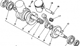 Crankshaft - Piston для квадроцикла YAMAHA BANSHEE (YFZ350W)1989 г. 