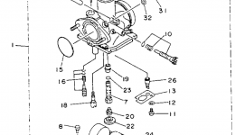 Карбюратор для квадроцикла YAMAHA TIMBERWOLF 2WD (YFB250E)1993 г. 