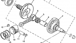 Crankshaft - Piston для квадроцикла YAMAHA BADGER (YFM80S)1986 г. 