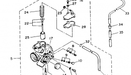 Air Filter - Carburetor для квадроцикла YAMAHA CHAMP (YFM100W)1989 г. 