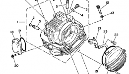 Головка блока цилиндров для квадроцикла YAMAHA PRO-4 PRO HAULER (YFU1W)1989 г. 