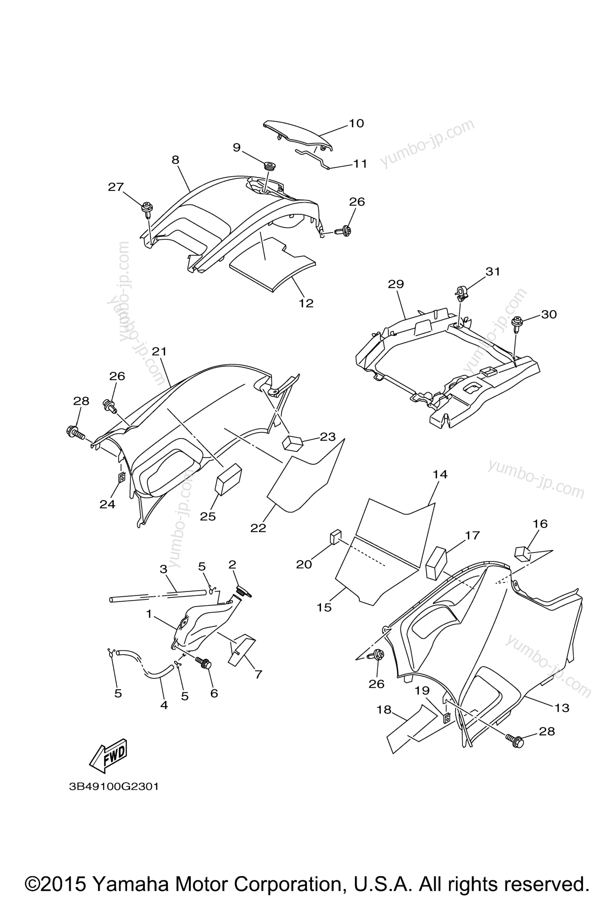 SIDE COVER for ATVs YAMAHA GRIZZLY 700 SPECIAL EDITION (YFM7FGPSPX) 2008 year