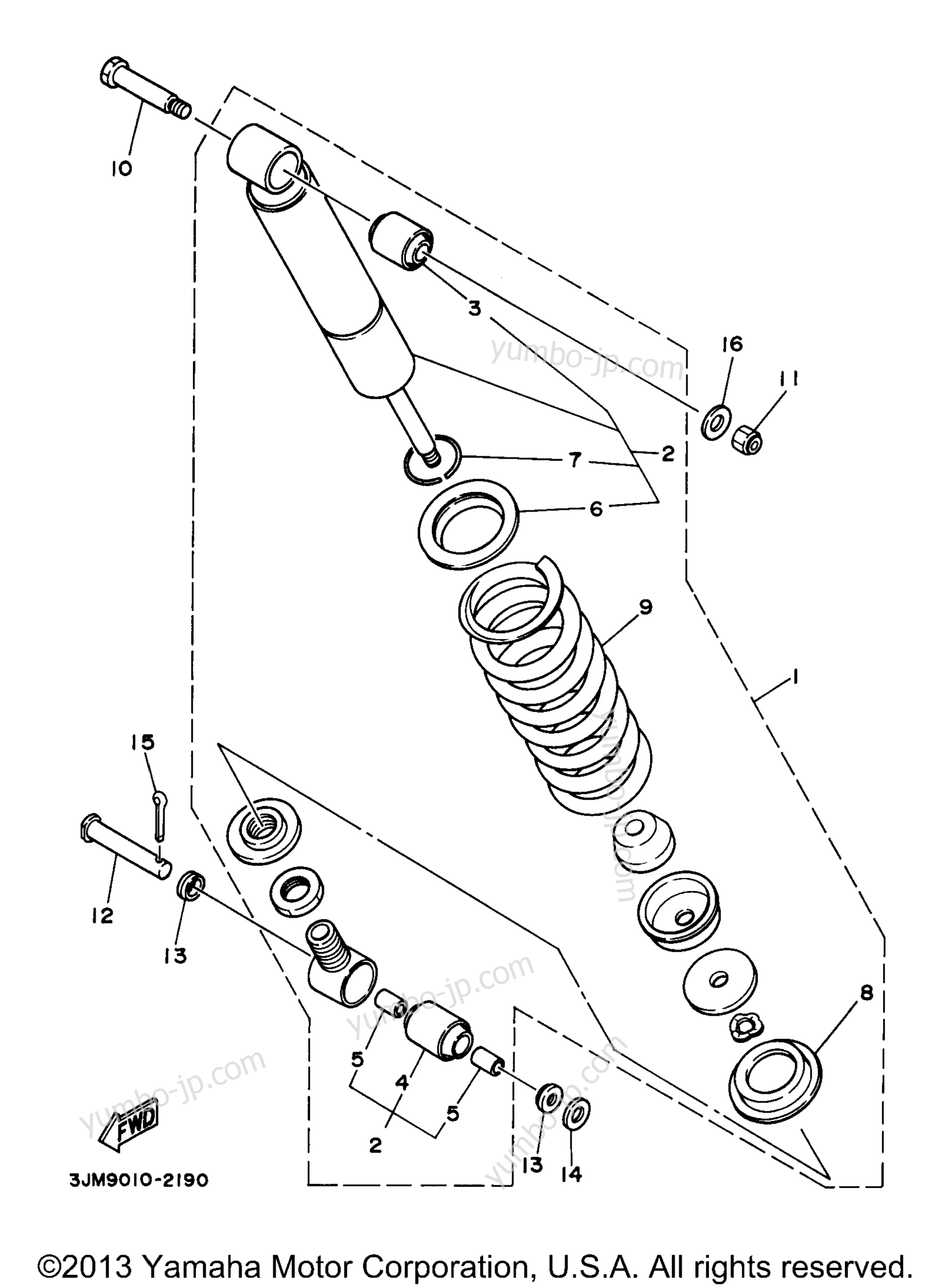 Rear Suspension для квадроциклов YAMAHA BLASTER (YFS200J_MN) 1997 г.