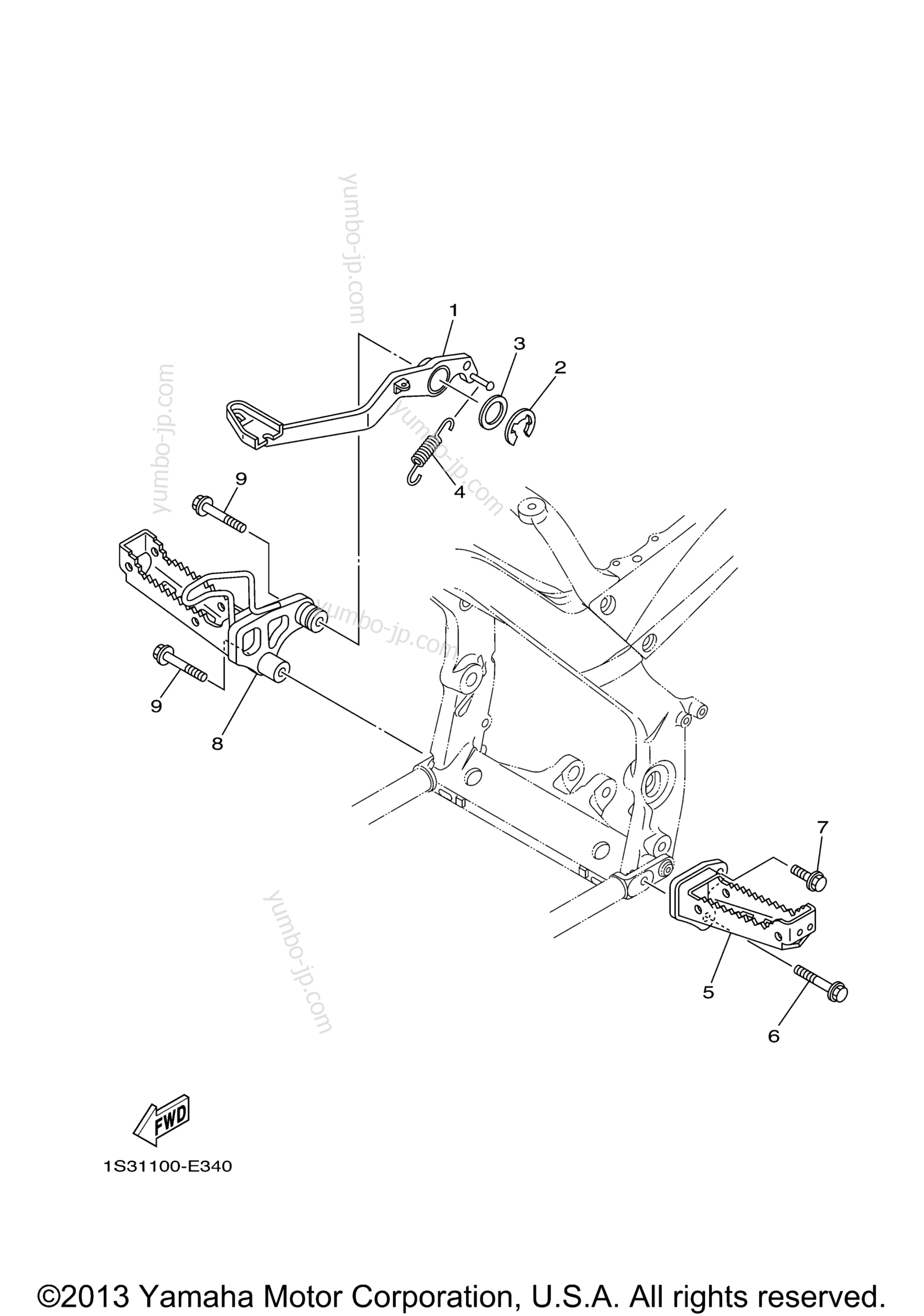 Stand Footrest for ATVs YAMAHA RAPTOR 700 SPECIAL EDITION (YFM7RSEA) 2011 year