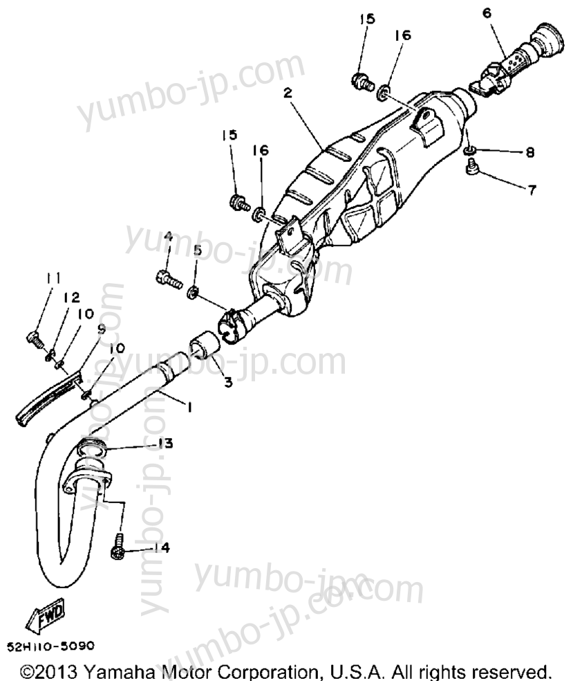 Exhaust для квадроциклов YAMAHA MOTO-4 (YFM200DXU) 1988 г.