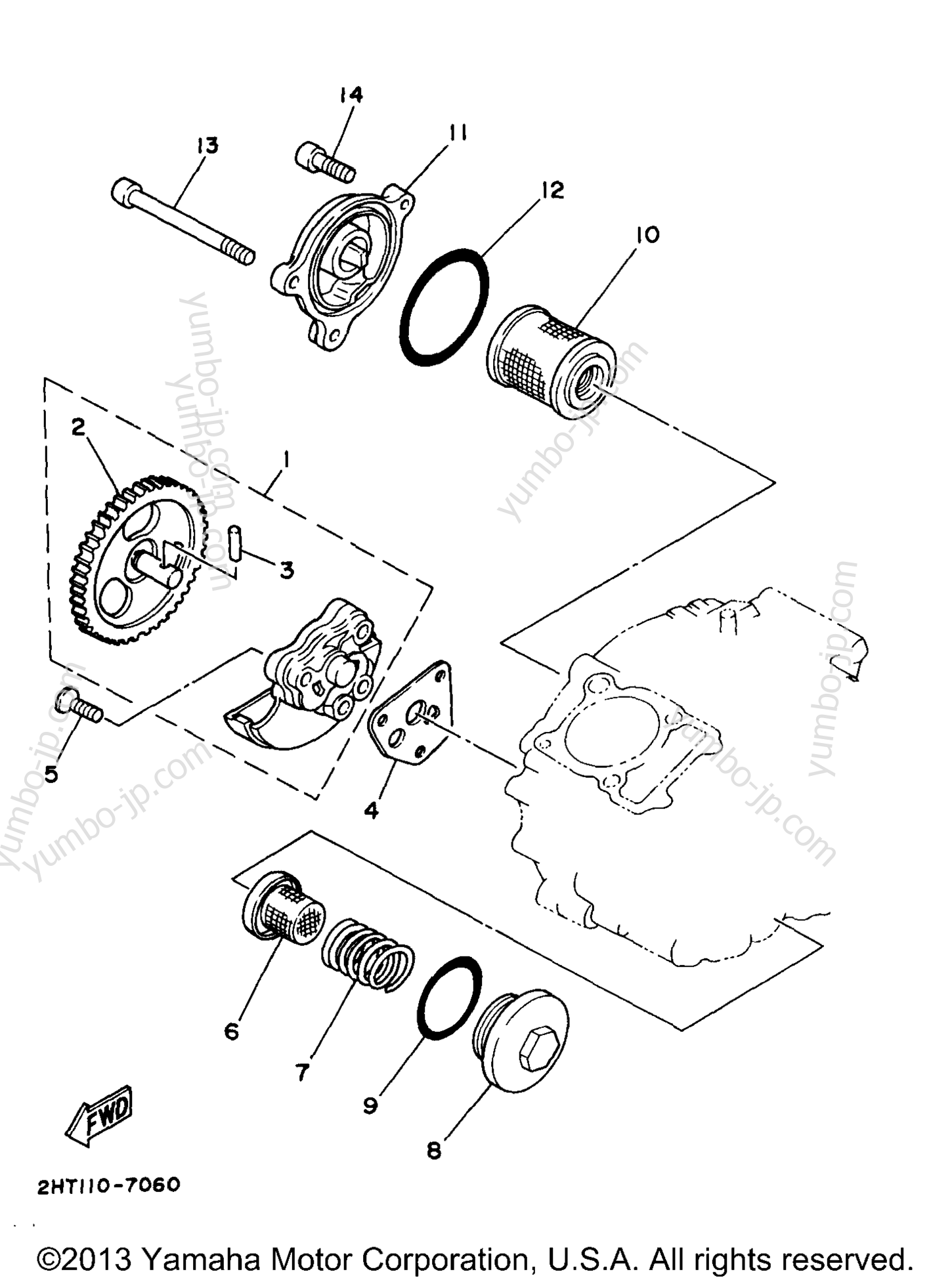 OIL PUMP for ATVs YAMAHA TIMBERWOLF 2WD (YFB250UJ_M) 1997 year