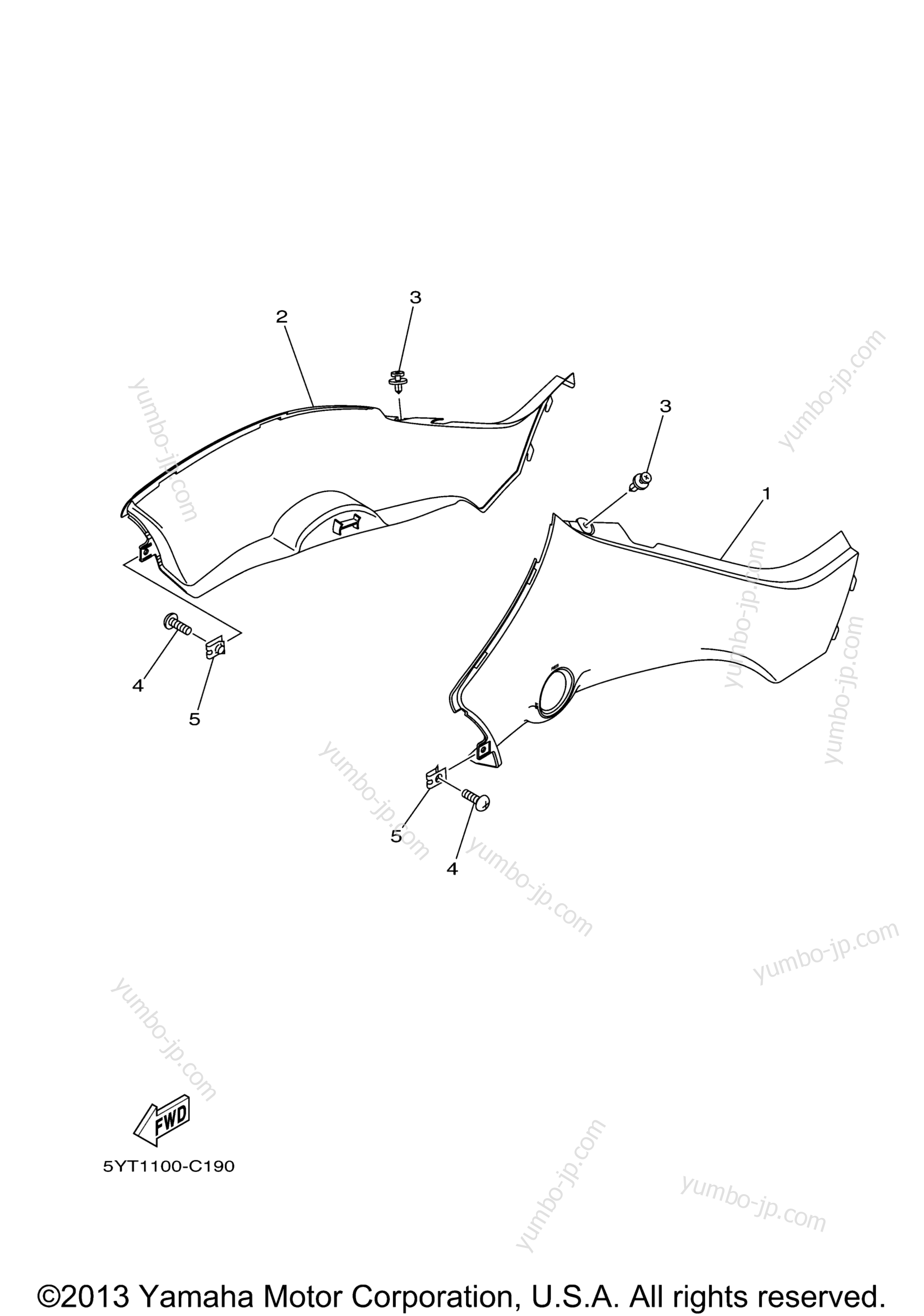 SIDE COVER for ATVs YAMAHA RAPTOR 350 (YFM35RDW) 2013 year