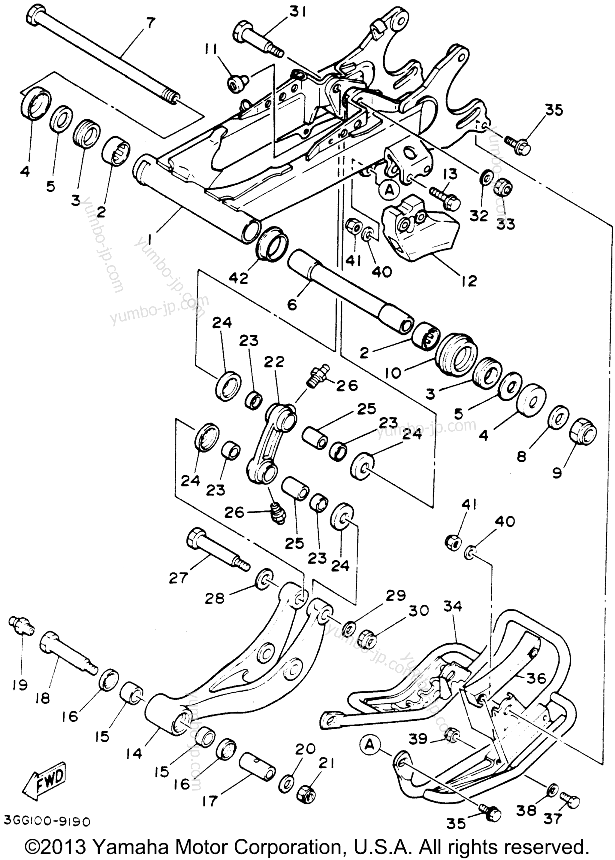 REAR ARM для квадроциклов YAMAHA BANSHEE (YFZ350F) 1994 г.