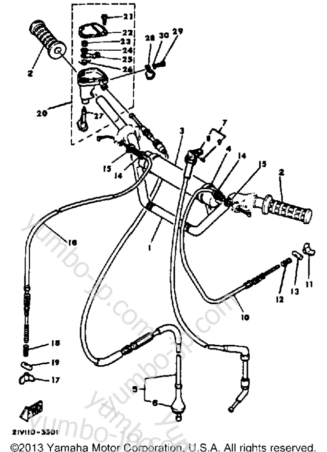 Handlebar-Cable для квадроциклов YAMAHA YTM200EK 1983 г.