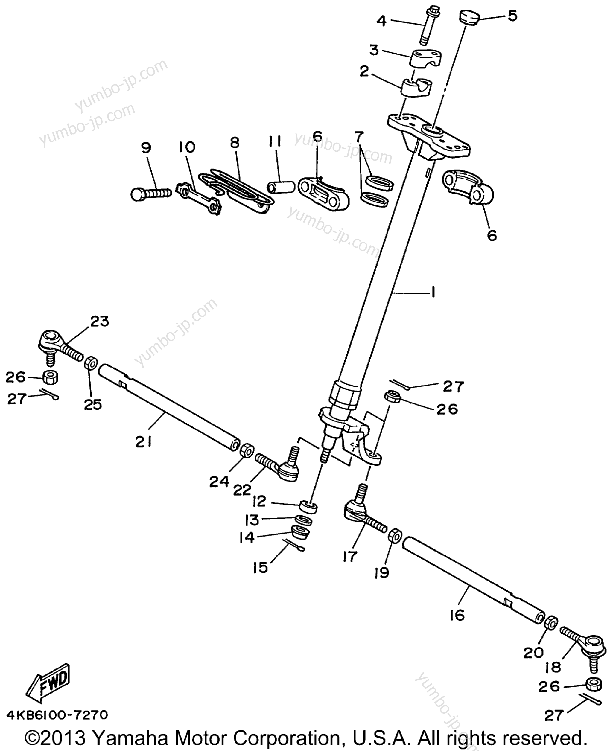 Steering for ATVs YAMAHA WOLVERINE 4WD (YFM350FXL) 1999 year