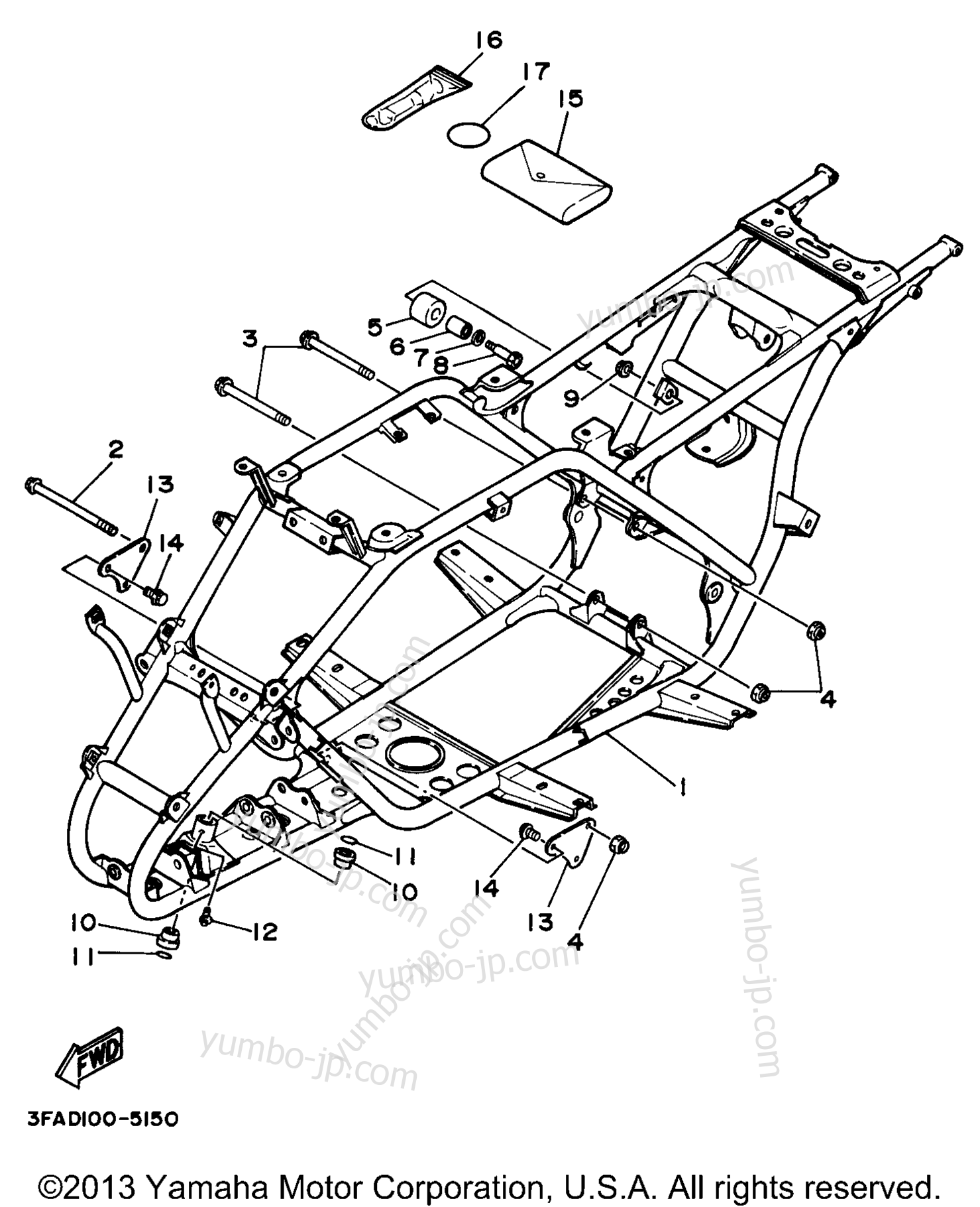 FRAME для квадроциклов YAMAHA BREEZE (YFA1K) 1998 г.