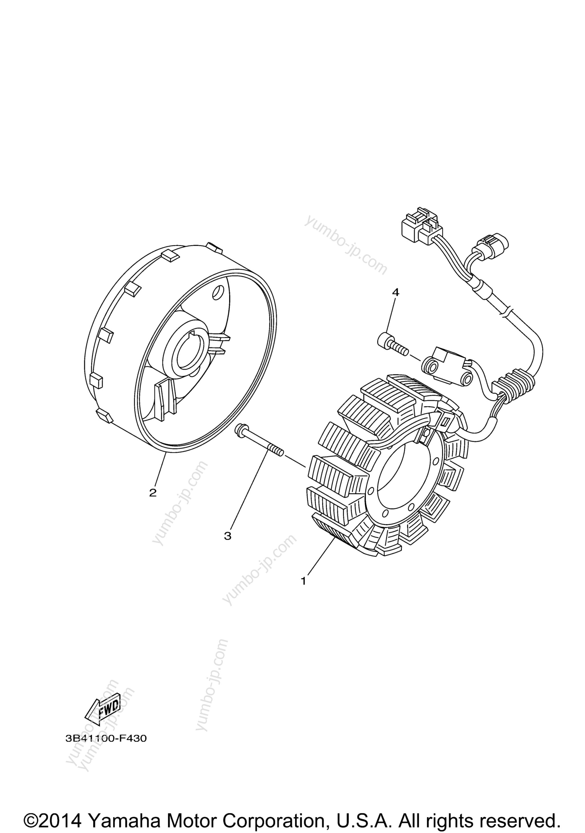 GENERATOR for ATVs YAMAHA GRIZZLY 550 4WD HUNTER (YFM5FGHB) 2012 year