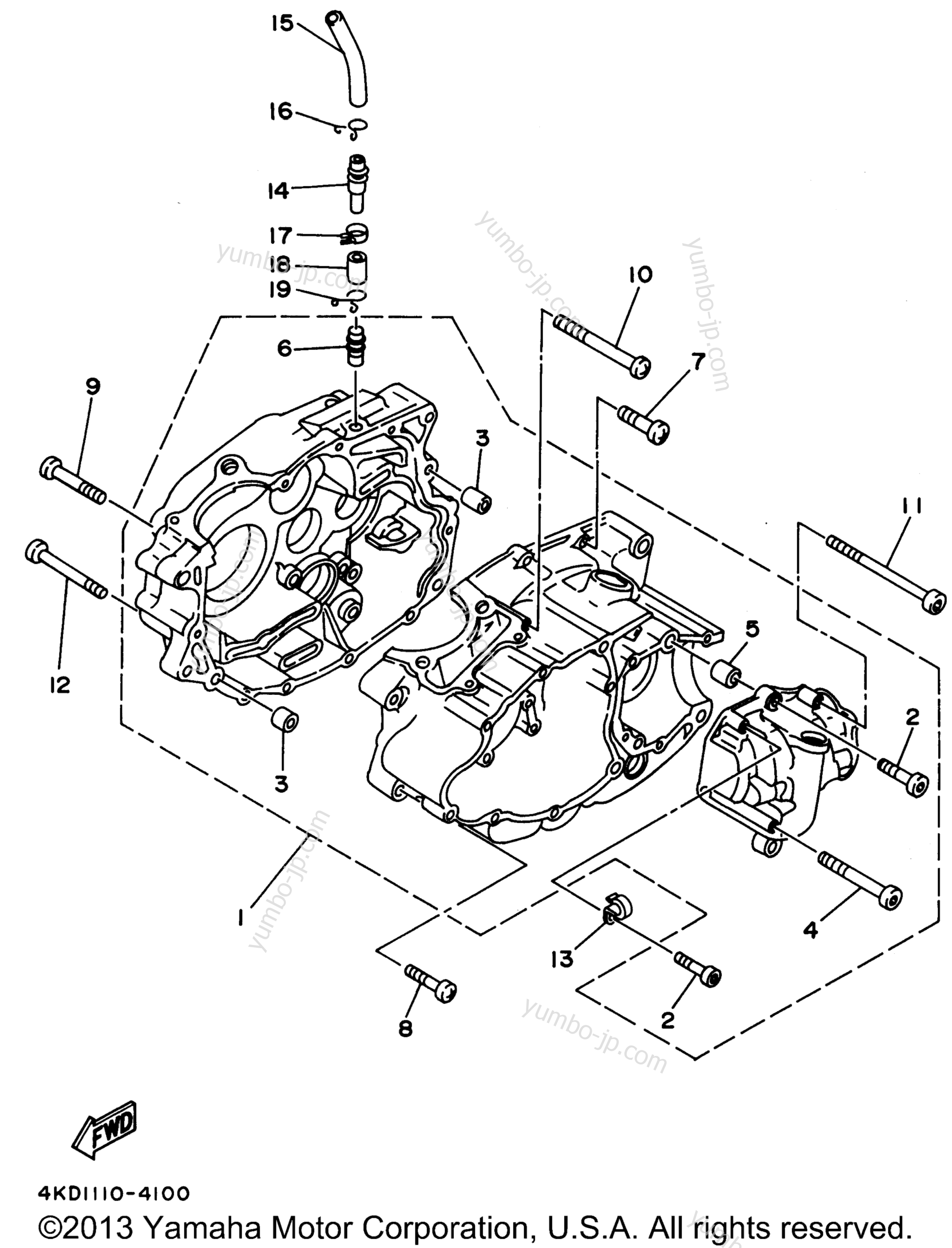Крышка картера для квадроциклов YAMAHA TIMBERWOLF 4WD (YFB250FWG_MNH) 1995 г.