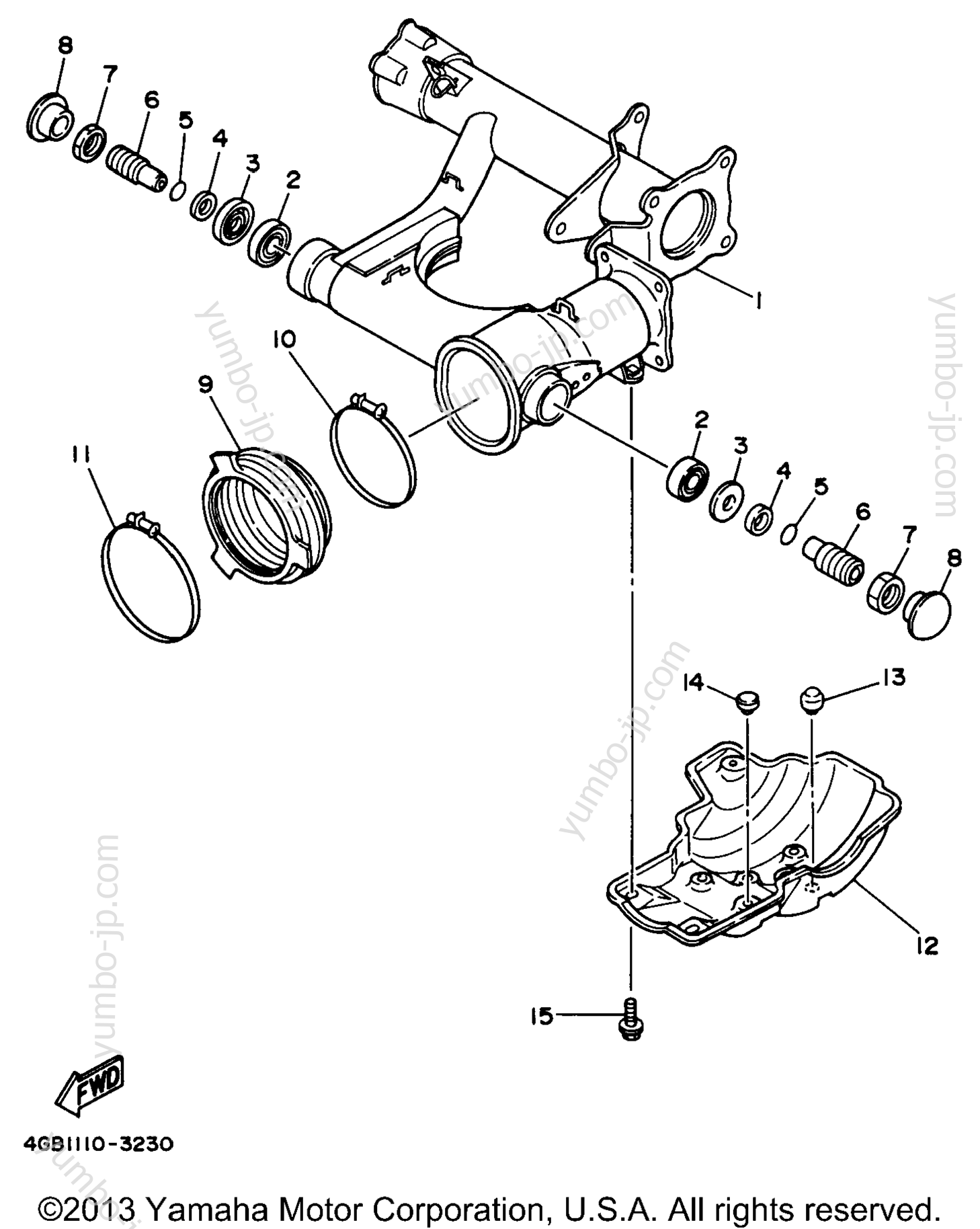 Rear Arm Suspension для квадроциклов YAMAHA KODIAK 4WD (YFM400FWH_) 1996 г.