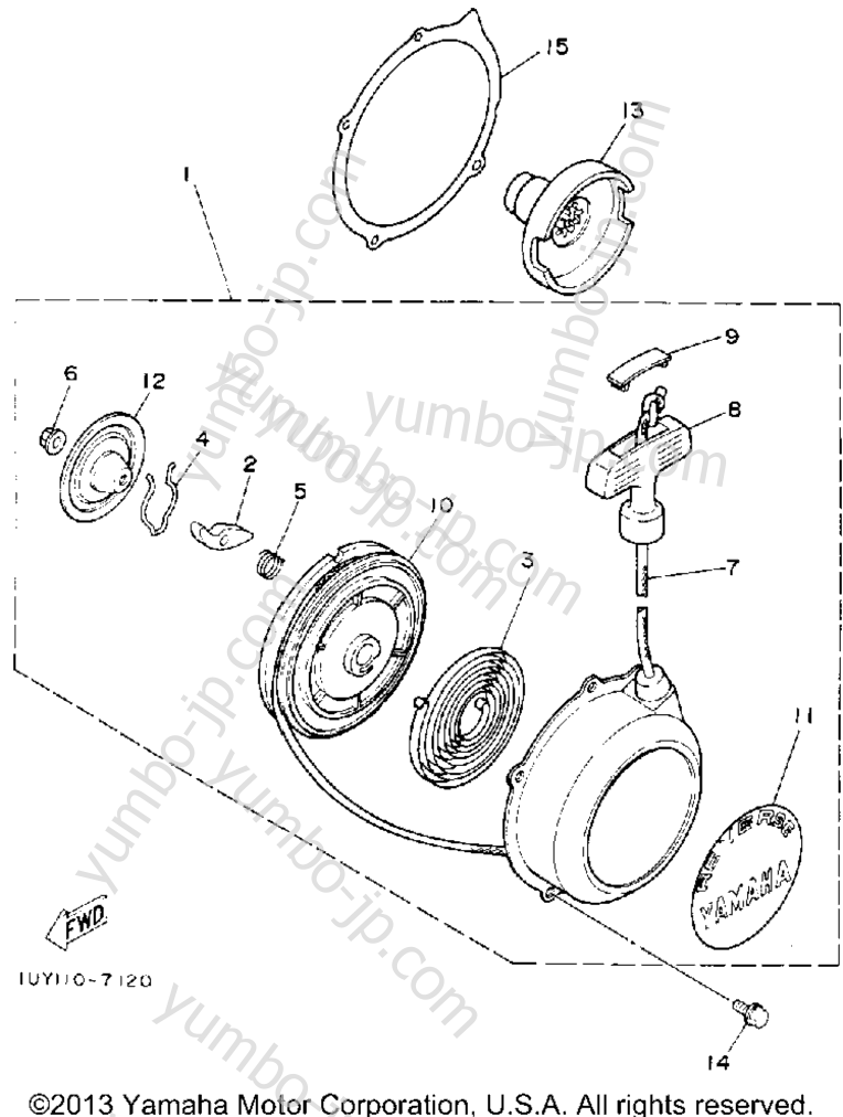 Starter (Alt - Parts) for ATVs YAMAHA WARRIOR (YFM350XD) 1992 year