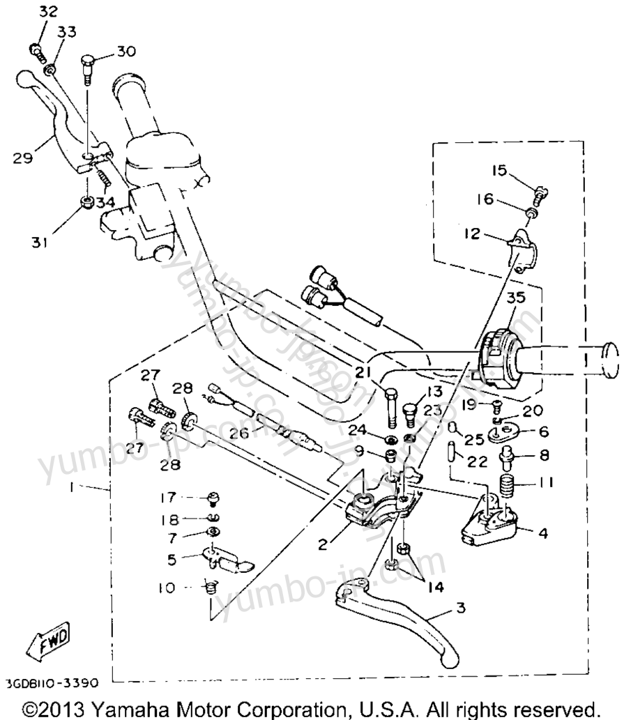 Handle Switch - Lever для квадроциклов YAMAHA WARRIOR (YFM350XE) 1993 г.