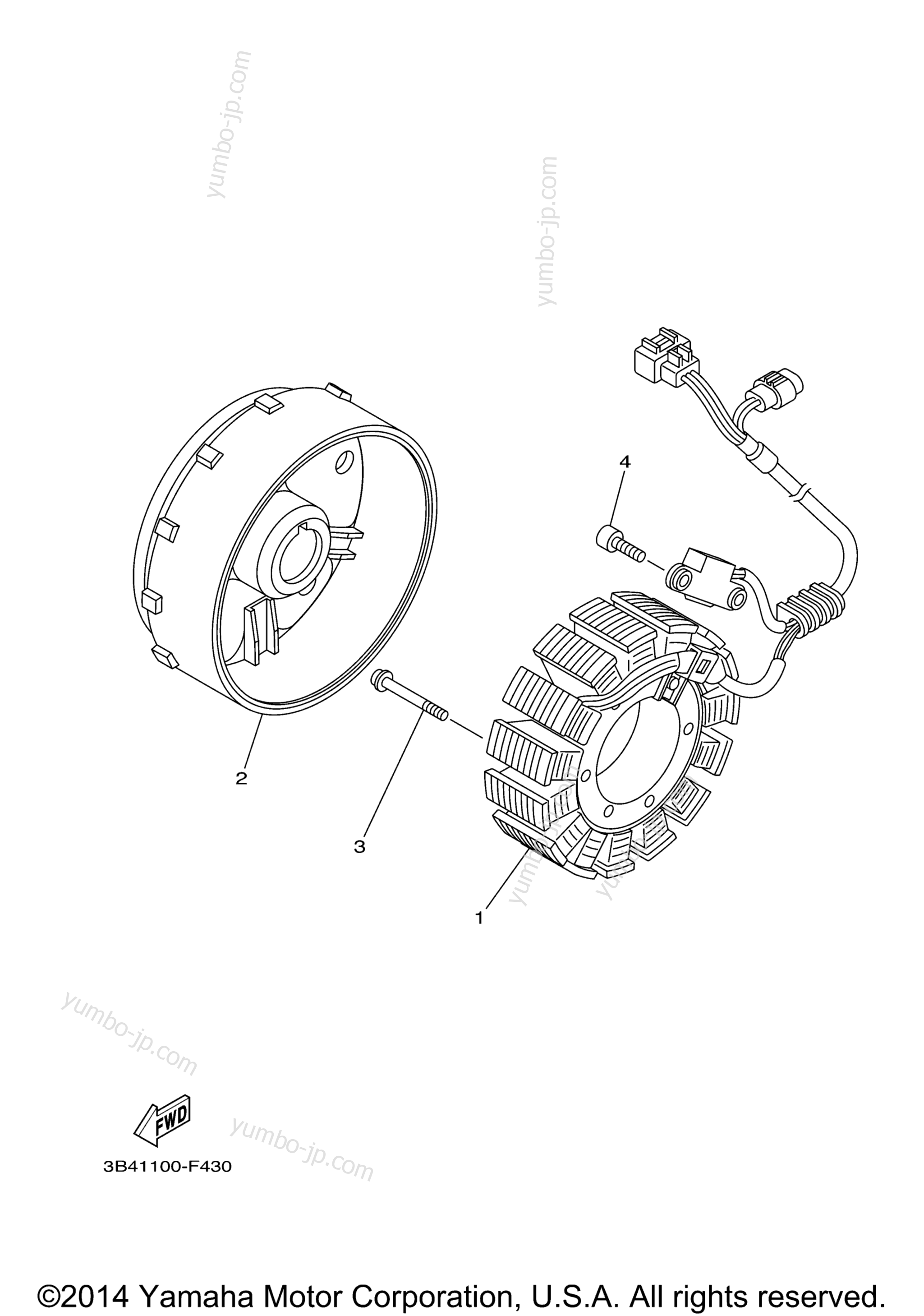 GENERATOR for ATVs YAMAHA GRIZZLY 700 EPS HUNTER (YFM7FGPHX) 2008 year