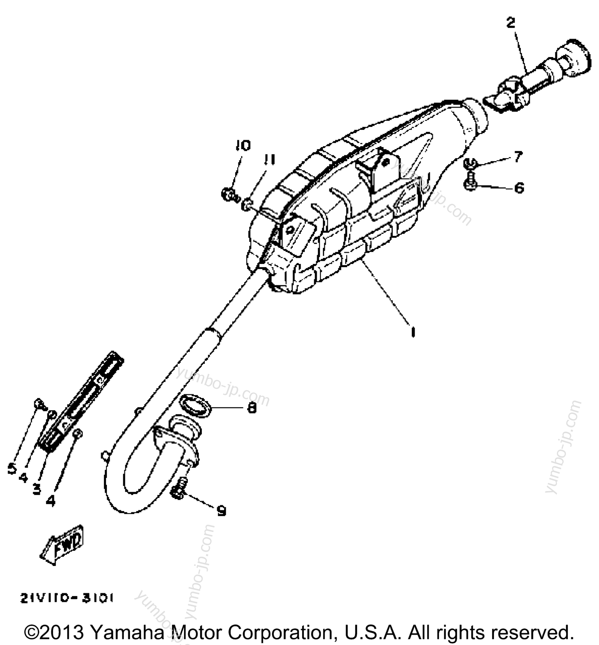 Exhaust для квадроциклов YAMAHA YTM200EL 1984 г.