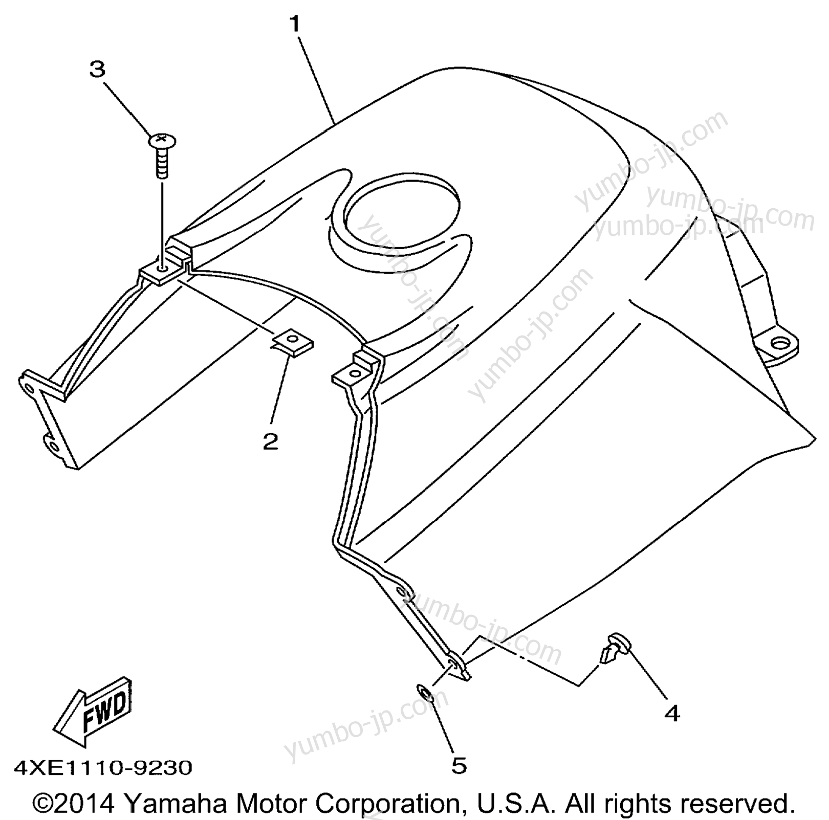 SIDE COVER for ATVs YAMAHA BEAR TRACKER 2WD (YFM250XL) 1999 year