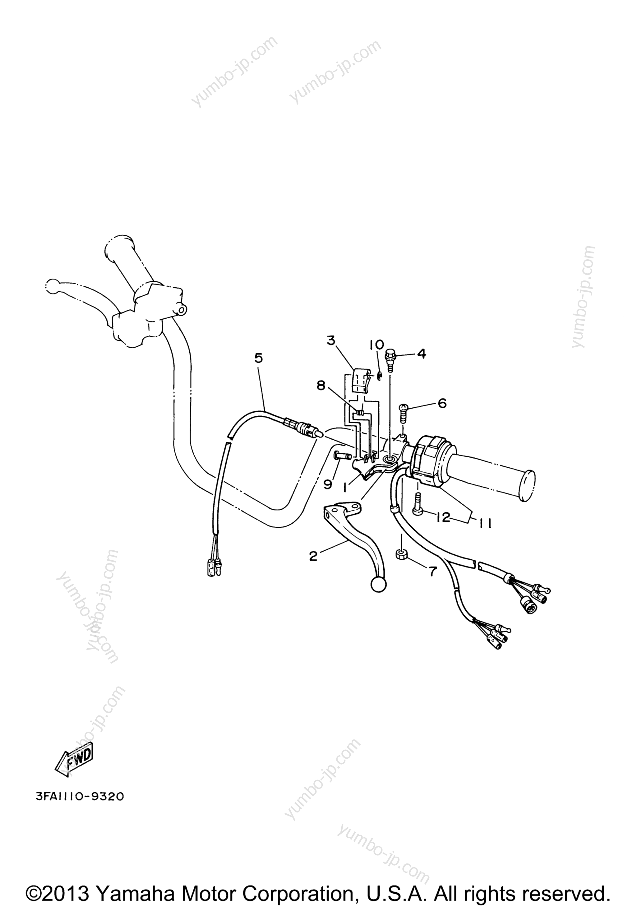 Handle Switch Lever для квадроциклов YAMAHA BREEZE (YFA1MC) CA 2000 г.