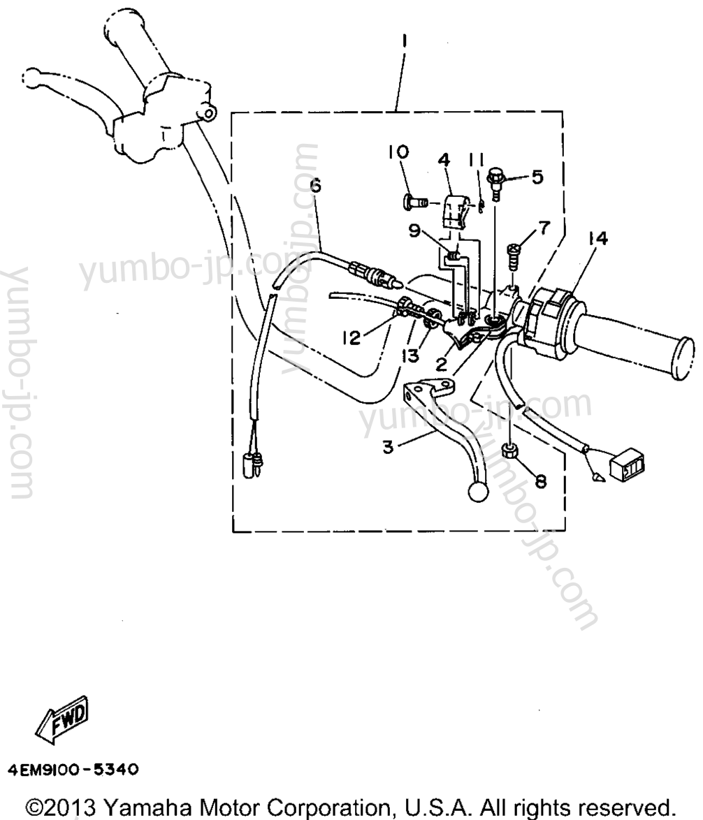 Handle Switch - Lever для квадроциклов YAMAHA BADGER (YFM80G) 1995 г.