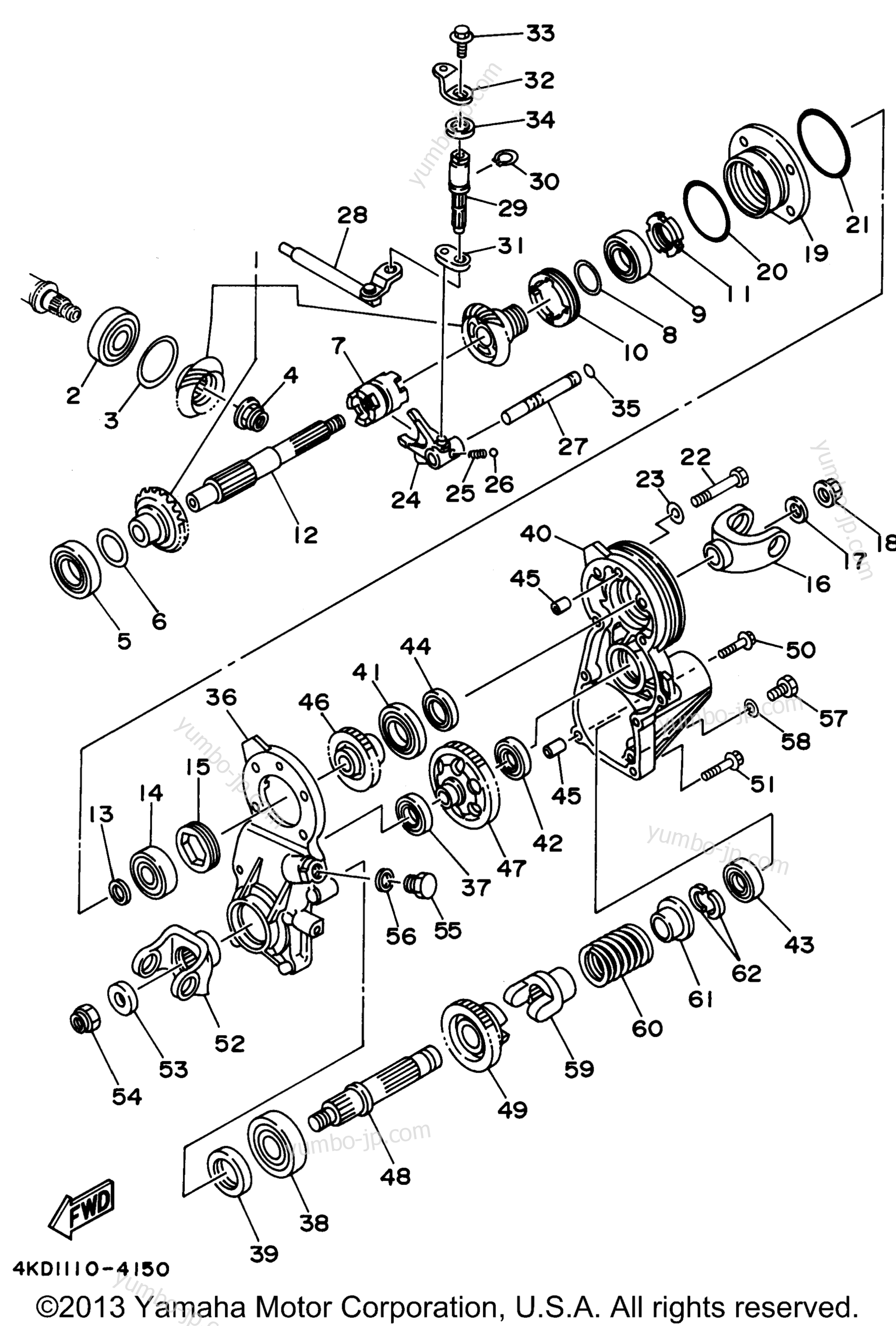 Middle Drive Gear для квадроциклов YAMAHA TIMBERWOLF 4WD (YFB250FWG_MNH) 1995 г.