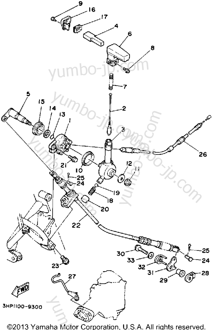 Reverse Lever для квадроциклов YAMAHA MOTO-4 (YFM350ERA) 1990 г.