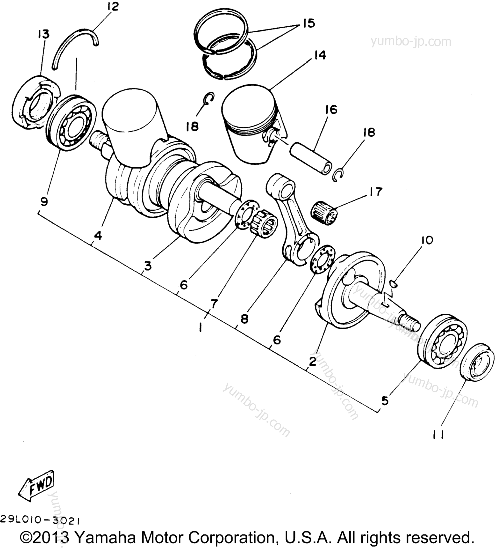 Crankshaft - Piston для квадроциклов YAMAHA BANSHEE (YFZ350F_MN) 1994 г.