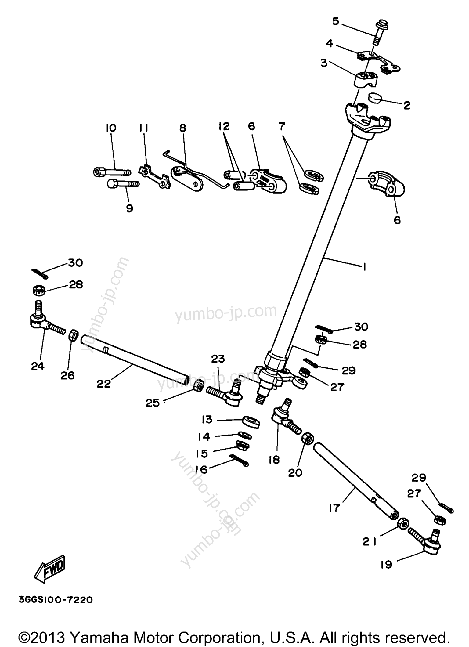 Steering для квадроциклов YAMAHA BANSHEE (YFZ350K) 1998 г.
