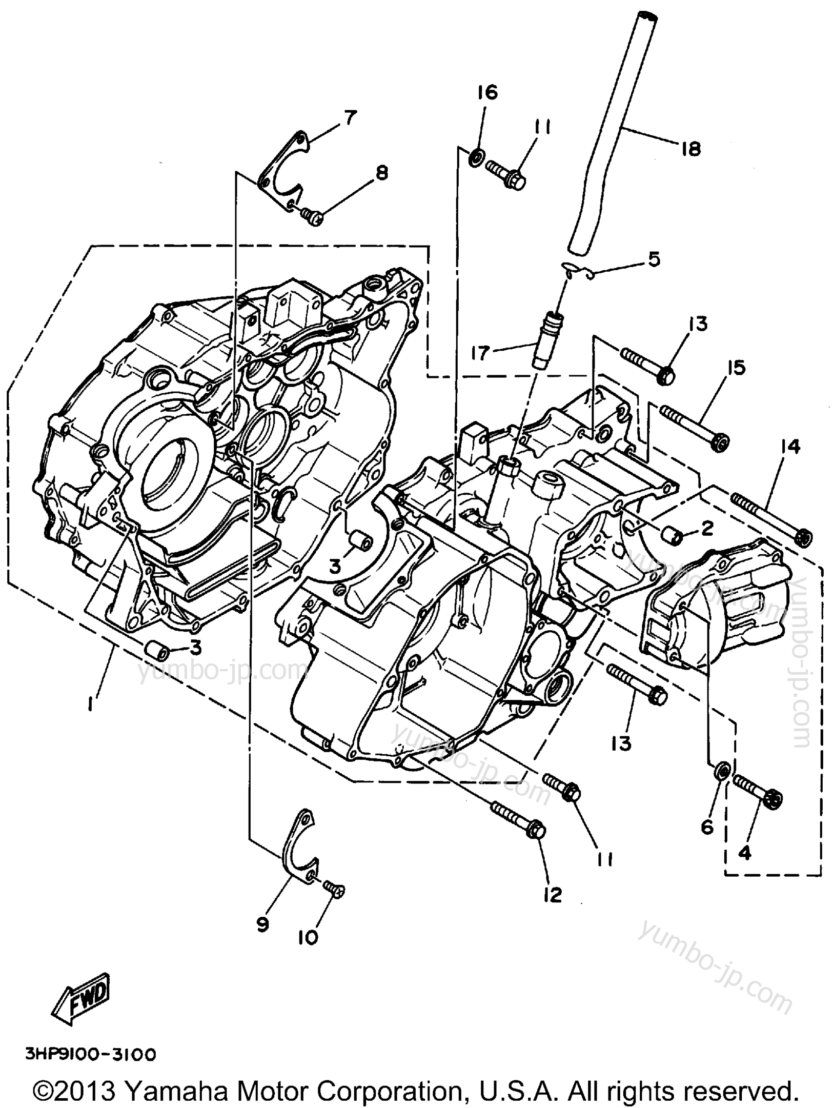 Крышка картера для квадроциклов YAMAHA BIG BEAR 4WD (YFM350FWG_) 1995 г.