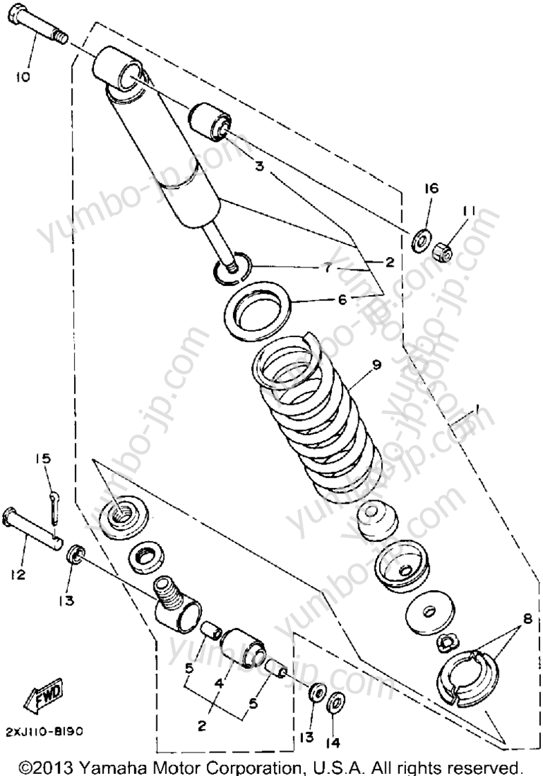 Rear Shocks для квадроциклов YAMAHA BLASTER (YFS200W) 1989 г.