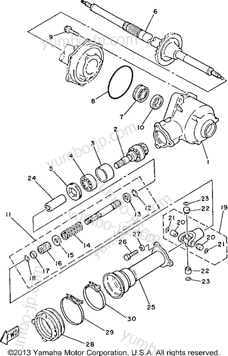 DRIVE SHAFT для квадроциклов YAMAHA BADGER (YFM80N) 1985 г.