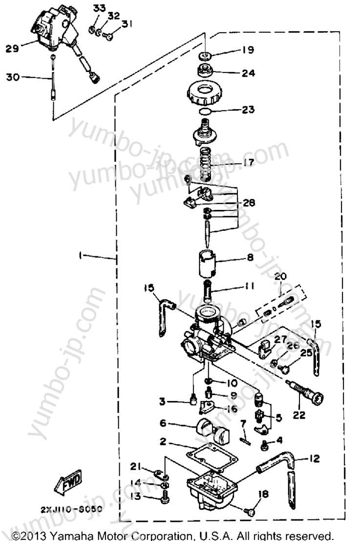 Карбюратор для квадроциклов YAMAHA BLASTER (YFS200A) 1990 г.