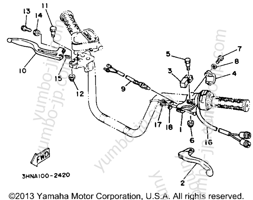 Handle Switch - Lever для квадроциклов YAMAHA BIG BEAR 4WD (YFM350FWE) 1993 г.