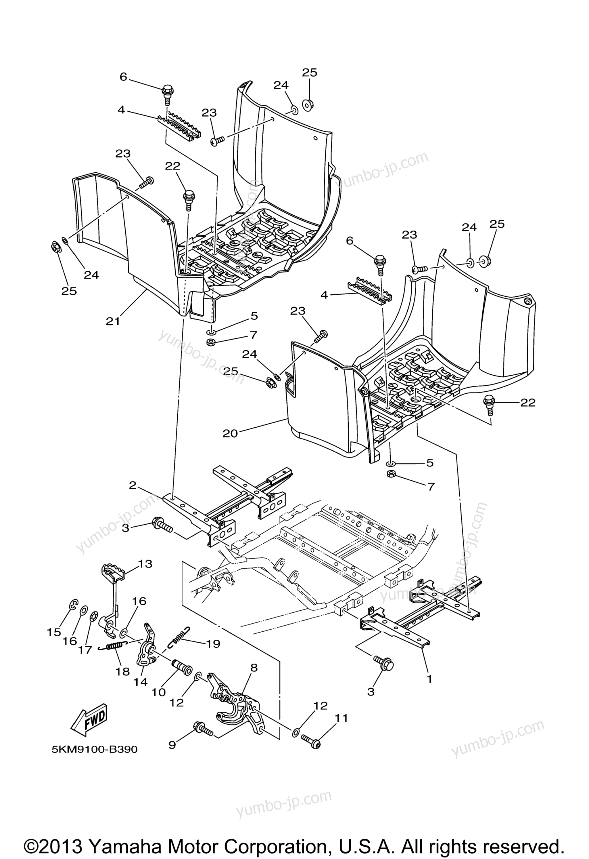 Stand Footrest for ATVs YAMAHA GRIZZLY 660 HUNTER (YFM66FAHT) 2005 year