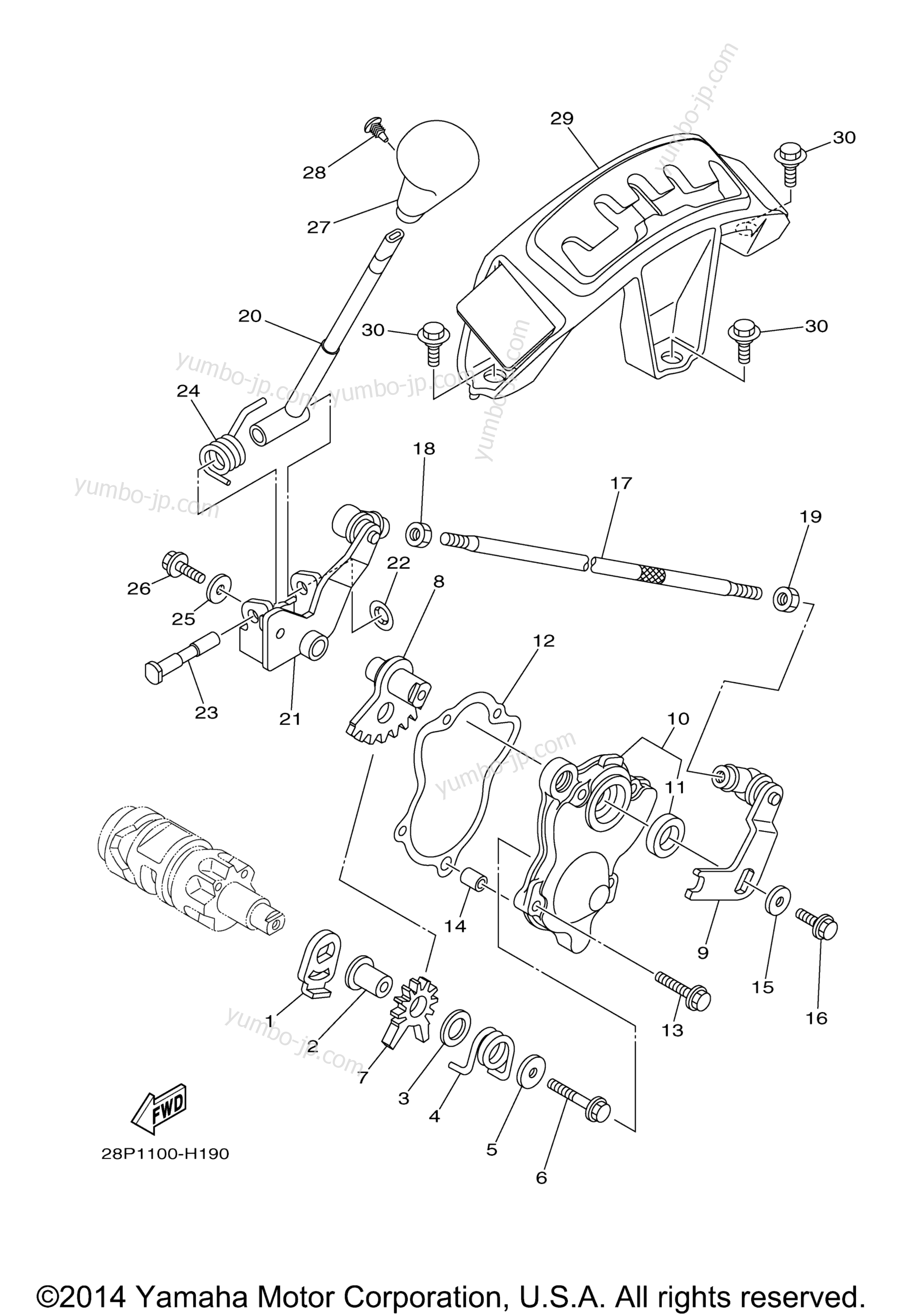 SHIFT SHAFT for ATVs YAMAHA GRIZZLY 700 FI EPS 4WD SPECIAL EDITION (YFM7FGPSEZ) 2010 year