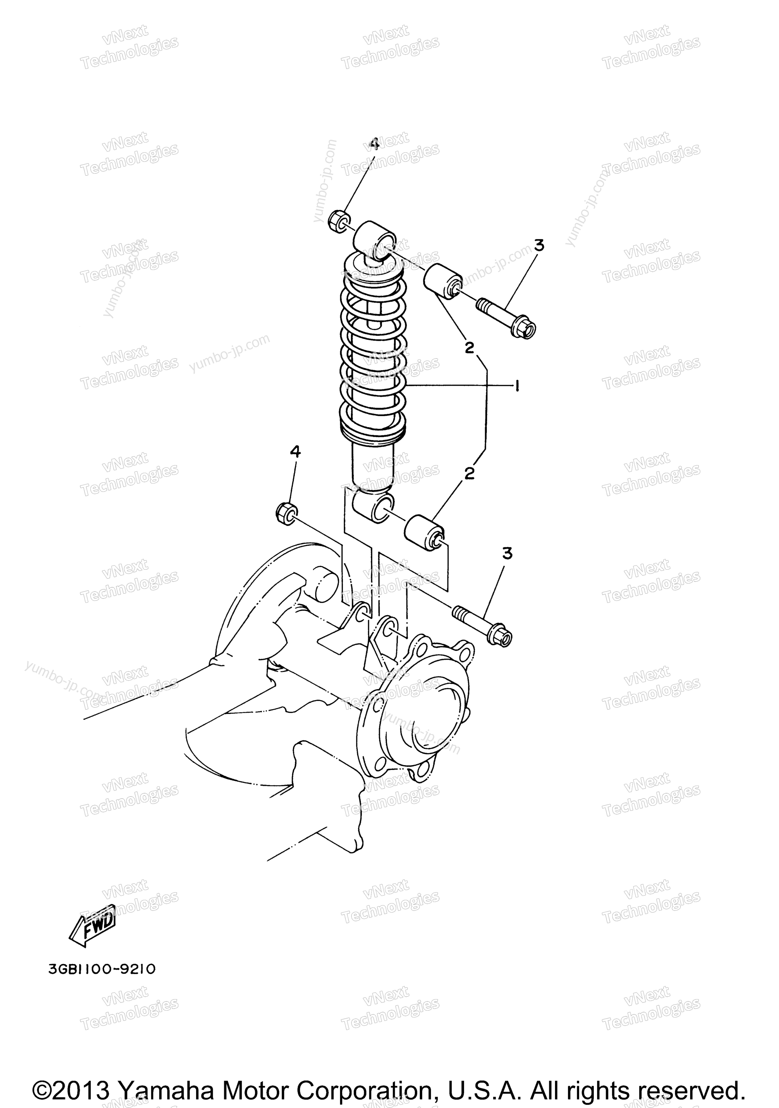 Rear Suspension for ATVs YAMAHA BADGER (YFM80M) 2000 year