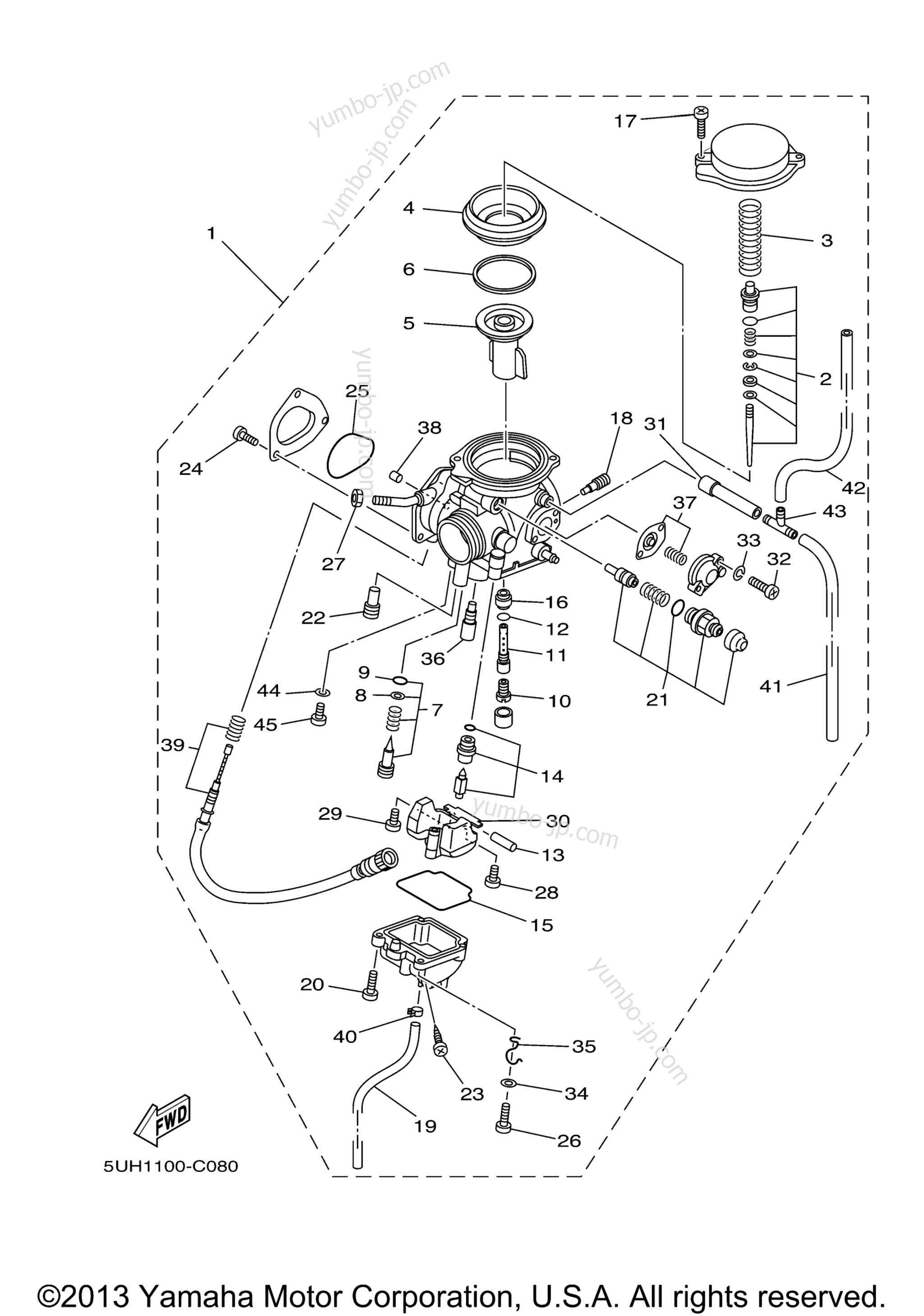 CARBURETOR for ATVs YAMAHA BRUIN 350 4WD HUNTER (YFM35FAHV) 2006 year