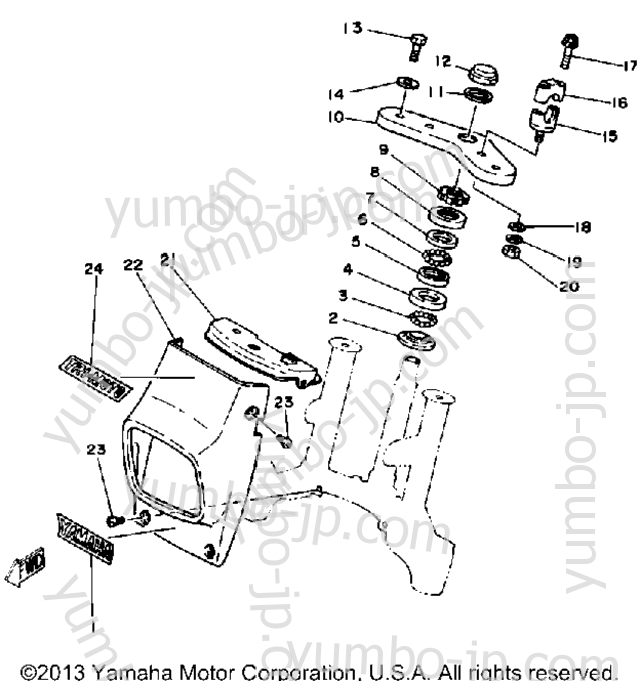 Steering for ATVs YAMAHA YT175J 1982 year